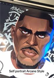 Replying to @Desmond 🇬🇭 🇩🇪 Finished Self Portrait Arcane style #fyp  #arcane #artstyle #selfportrait #arcaneartstyle