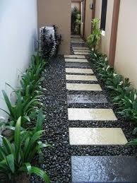 Prepare a base of sand or stone dust to provide good drainage in a level surface. Home Designs Side Yard Landscaping Backyard Landscaping Plans Small Backyard Landscaping