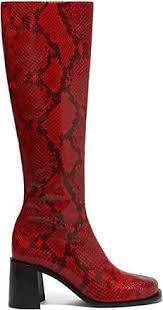 Bottes avec chaussant en cuir, semelle antidérapant, tige souple, bout de botte en acier couleur argent avec. Bottes En Cuir Rouge Achetez Jusqu A 68 Stylight