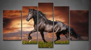 For more offerings, we invite you to take the occasion to review our whole inventory of rustic metal wall art at lone star western decor now. Framed Wall Art Decor Black Running Horse Sunset Print On Canvas Animal Picture For Sale Online