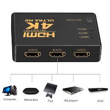 Hdmi Switch 4k Gana Intelligent 3 Port Hdmi Switcher Splitter Supports 4k Full Hd1080p 3d With Ir Remote Intel Hdmi Remote Control Network Cards Adapters