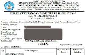 Check spelling or type a new query. Contoh Surat Keterangan Hasil Ujian Nasional Skhun Sementara Tahun Pelajaran 2015 2016 Smp Mts Sederajat Salam Edukasi