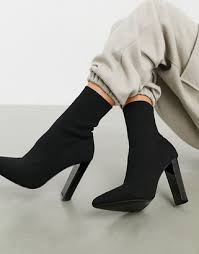 Women's sock boots patent leather block heel knitted booties square toe shoes. Knit Heel Boot Shop The World S Largest Collection Of Fashion Shopstyle