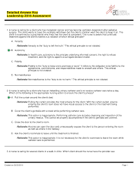 Detailed Answer Key Leadership 2016 Assessment Ati Nursing Education 63 Questions And Answers Wit Ati Nursing Nursing Leadership Nursing Education