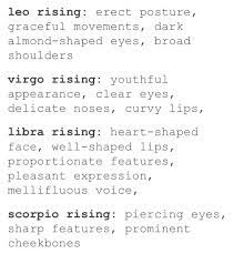 Cancer rising natives are usually of average height and have a tendency to gain weight or have a stout body. Astrology Angels On Twitter Physical Features Of The Rising Signs Https T Co A46oe8wmbk