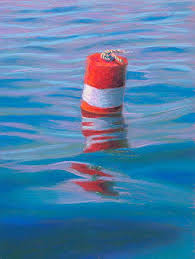 Pastel Painting Orange Buoy Seascape Pastel Painting By Poucher Painting Pastel Painting Original Art Painting