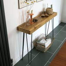 Hairpin Vintage Industrial Reclaimed Modern Heals Rustic Console Hallway Table Hallway Table Decor Iron Console Table Rustic Consoles