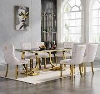 Amazon.com: Juego de mesa de comedor de mármol de 7 piezas ...