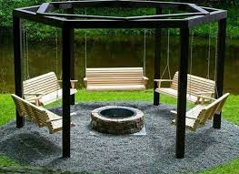 Swing Fire Pit Gazebo Backyard Fire Pit Swings Fire Pit Seating