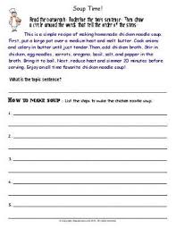 Worksheet Soup Time Read The How To Paragraph Underline The Topic Sentence Then Draw A Circle Around Explanatory Writing Friendly Letter Writing Writing