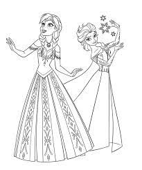 Print free frozen coloring pages containing characters: Frozen Coloring Pages Anna And Elsa And Olaf 205 Free Coloring Coloring Library