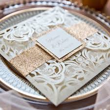 What you have in the package is: Luxury Rose Gold Laser Cut Wedding Invites With Glittery Bottom Card And Belly Band Ewts038 As Low As 2 80 Laser Cut Wedding Invitations