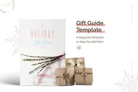 Holiday Gift Guide Template With A Clean Design Beautiful Feminine Fonts And A Soft Color Palette This Gift Gift Guide Magazine Template Indesign Templates