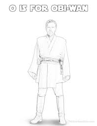 A fictional male character from the star wars science fiction series. Obi Wan Kenobi Star Wars Alphabet Coloring Sheet Obi Wan Obi One Star Wars Party