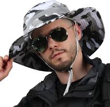 CAMOLAND Breathable Wide Brim Boonie Hat Outdoor UPF 50+ Sun Protection  Mesh Safari Cap for Travel Fishing (Army Green) : Buy Online at Best Price  in KSA