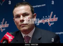 Washington Capitals new head coach Spencer Carbery, right, speaks next to  Capitals Senior Vice President and General Manager Brian MacLellan during a  news conference for the NHL hockey team, Thursday, June 1,