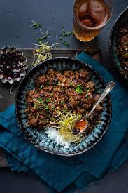From adam byatt's classic beef and onion. Spicy Beef Mince Stir Fry With Eggplant And Mushrooms