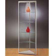 Choose a corner glass display cabinet with a shiny silver design to add some sparkle to your home. Saint Gobain Corner Glass Display Cabinet Rs 5500 Piece Lr Glass Aluminium Id 15428887062