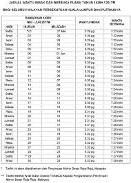 Waktu berbuka puasa pahang 2017. Jadual Waktu Buka Puasa Dan Imsak Ramadan 2017 Kuala Lumpur Putrajaya Dan Selangor Ayue Idris