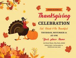 We have a variety of templates ranging from fun to minimalist invites. Thanksgiving Invitation Flyer Vorlage Postermywall