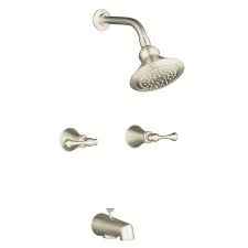 Kohler Revival 2 Handle 1 Spray Tub And Shower Faucet In Vibrant Brushed Nickel Valve Included K 16213 4a Bn Tub And Shower Faucets Shower Faucet Shower Faucet Sets