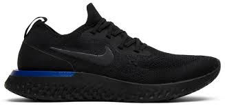 Τα ανδρικά παπούτσια για τρέξιμο nike epic react flyknit 2 αναβαθμίζουν τον συνδυασμό μαλακής αίσθησης και ανάλαφρης άνεσης υψηλών επιδόσεων. Epic React Flyknit Black Racer Blue Nike Aq0067 004 Goat