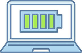 完全に充電されたラップトップのバッテリー チョーク アイコン輪郭電気 Pc ベクターイラスト画像とPNGフリー素材透過の無料ダウンロード -  Pngtree