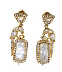 Earrings Polki Jindels Gem And Jewellery Pictures Wedding Jewellery In Jaipur Wedmegood Gold Earrings Designs Antique Gold Earrings Jewelry Design