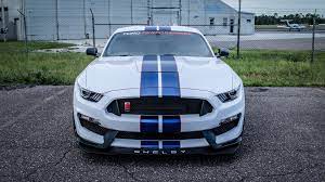 Gt350r Oxford White Blue Stripes Ford Mustang Used Ford Mustang Ford Mustang For Sale