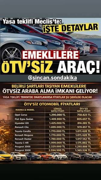 Emekliler İçin ÖTV'siz Araba Fırsatı Mı Var? Kimler Alabilir?