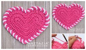 Create unique variations changing up your yarn and the patterns below include 3 crochet heart sizes, with the small heart being approximately 1½ inches, the medium heart being approximately 2 ½ inches. Valentine Crochet Heart Dishcloth Free Crochet Patterns Diy Magazine