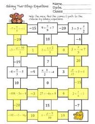 Solving Two Step Equations Maze Two Step Equations One Step Equations Solving Multi Step Equations