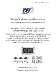 Tst 507 flow through sensors. Tst Doc 507 Ft Rv C Manual A By Tsttruck Issuu