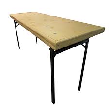 Initially i was concerned about how sturdy it would be, but the legs are made of sturdy metal (seems like iron) and hold up the table top without issue. Folding Wood Top Table 6 X24