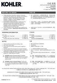 Discount pricing on all kohler faucet and fixtures Kohler Ove K 17629t 2 Installation Instructions Manual Pdf Download Manualslib