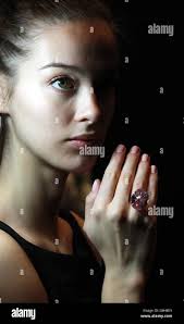 Model annabeth murphy thomas shows the pink star diamond hi-res stock  photography and images