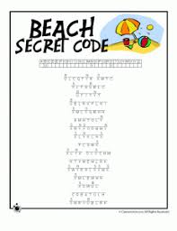 Summer Beach Secret Code Worksheet Word Puzzles For Kids Summer Words Word Puzzles