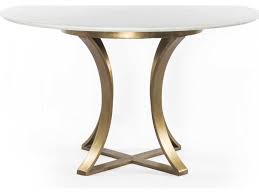 5.0 out of 5 stars 1. Four Hands Rockwell Cast Brass Polished White Marble 48 Wide Round Dining Table Fsirck241