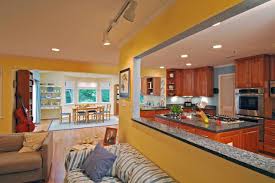 Top the wall with a glass partition to reduce noise, yet allow light transmission. Half Wall Kitchen Houzz