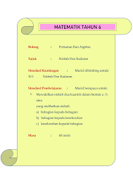 Modul Pembelajaran Matematik Pdpr Tahun 6 Membalik Buku Halaman 1 24 Anyflip