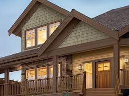 Sage Cedar Siding With Brown Trim