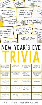 We may earn a commission through links on our site. Free Printable New Year S Eve Trivia Hey Let S Make Stuff
