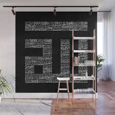 99 names of wall mural by