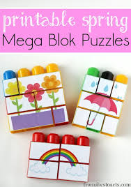 Puzzles are great for improving your child's patience and. Printable Spring Themed Mega Blok Puzzles From Abcs To Acts