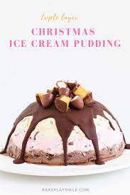Find more christmas desserts at tesco real food. A Simple Triple Layer Christmas Ice Cream Pudding With Layers Of Strawberry Chocolate And Va Christmas Ice Cream Desserts Chilled Desserts Christmas Ice Cream