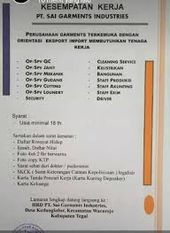 Lokersemar.id adalah sebuah portal informasi lowongan kerja semarang terbaru. Peluang Kerja Garmen Kursus Menjahit Lpk Rija Pemalang Facebook