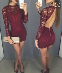 Dark Wine Sheath Lace Long Sleeves Backless Prom Homecoming Dresses Party Dresses Prom Dresses Long With Sleeves Prom Dresses With Sleeves Nice Dresses