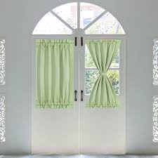 Piccocasa French Door Blackout Curtains Thermal Insulated 25 X72 Solid Light Green Walmart Com Walmart Com