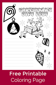 The nice list coloring page; Free Printable Christmas Gift List Coloring Page Mama Likes This