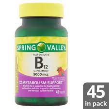 It is one of eight b vitamins. Spring Valley Vitamin B12 Fast Dissolve Tablets 5000 Mcg 45 Count Walmart Com Walmart Com